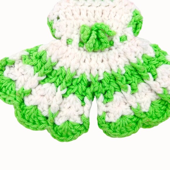 VTG Lot of 2 Handmade Crochet Dress & Pants Kitchen Pot Holders MCM Kitsch - Picture 3 of 4